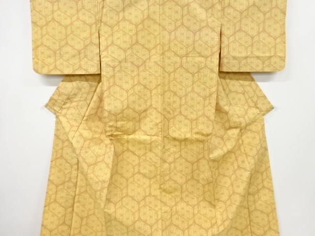JAPANESE KIMONO / ANTIQUE HITOE KIMONO / SILK / TSUMUGI / WOVEN ASANOHA